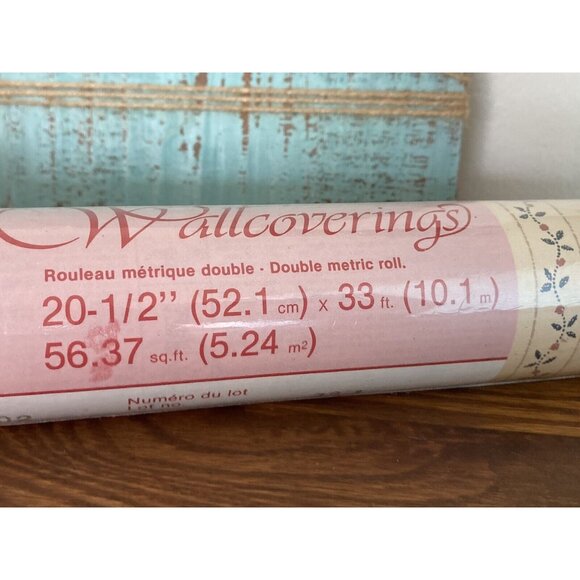 Vintage 80s Collins & Aikman Wallcovering Rolls Apple Basket Wallpaper 7847002 - Picture 2 of 7